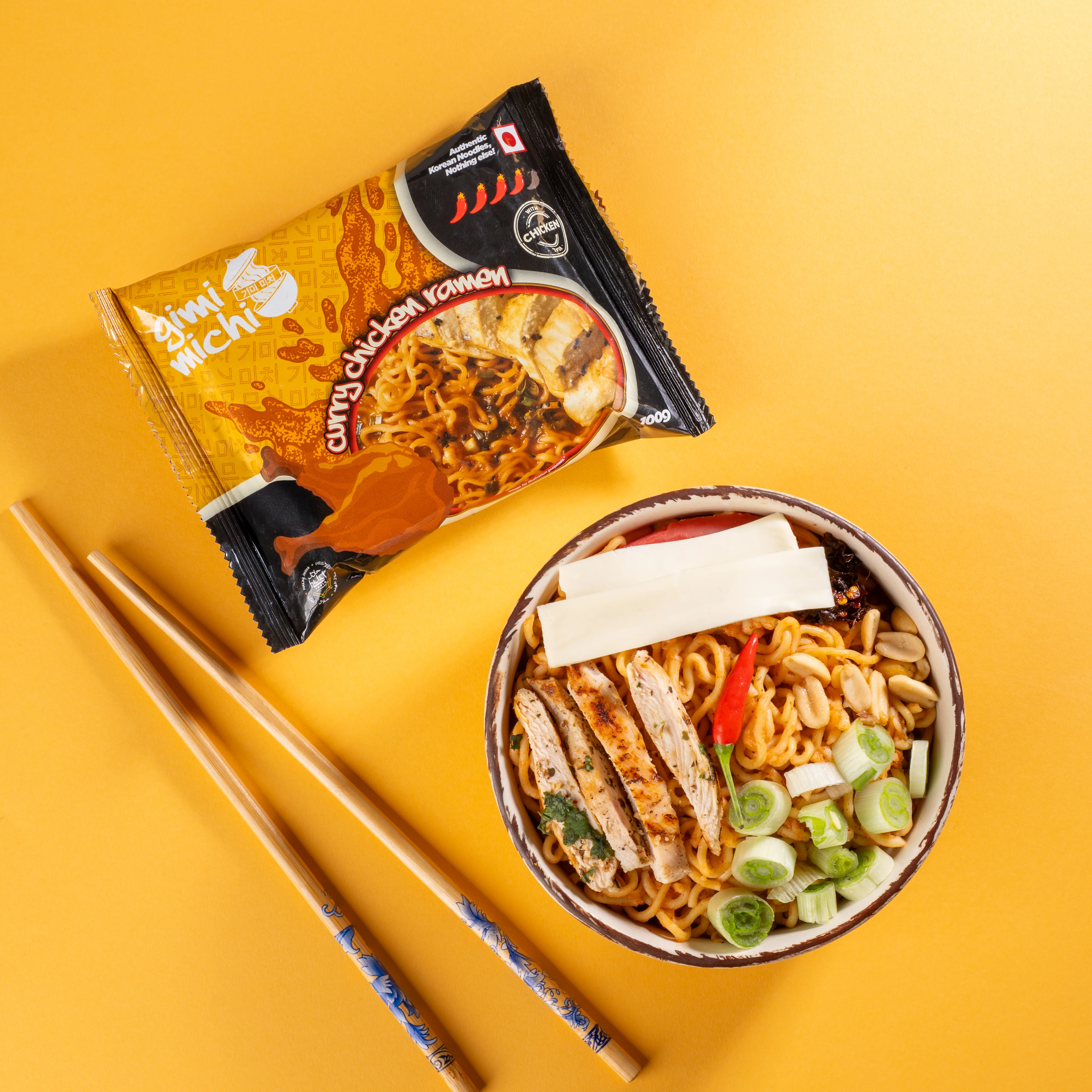 Gimi Michi Curry Chicken Ramen - Pack of 4 x 100 grams - Image 3
