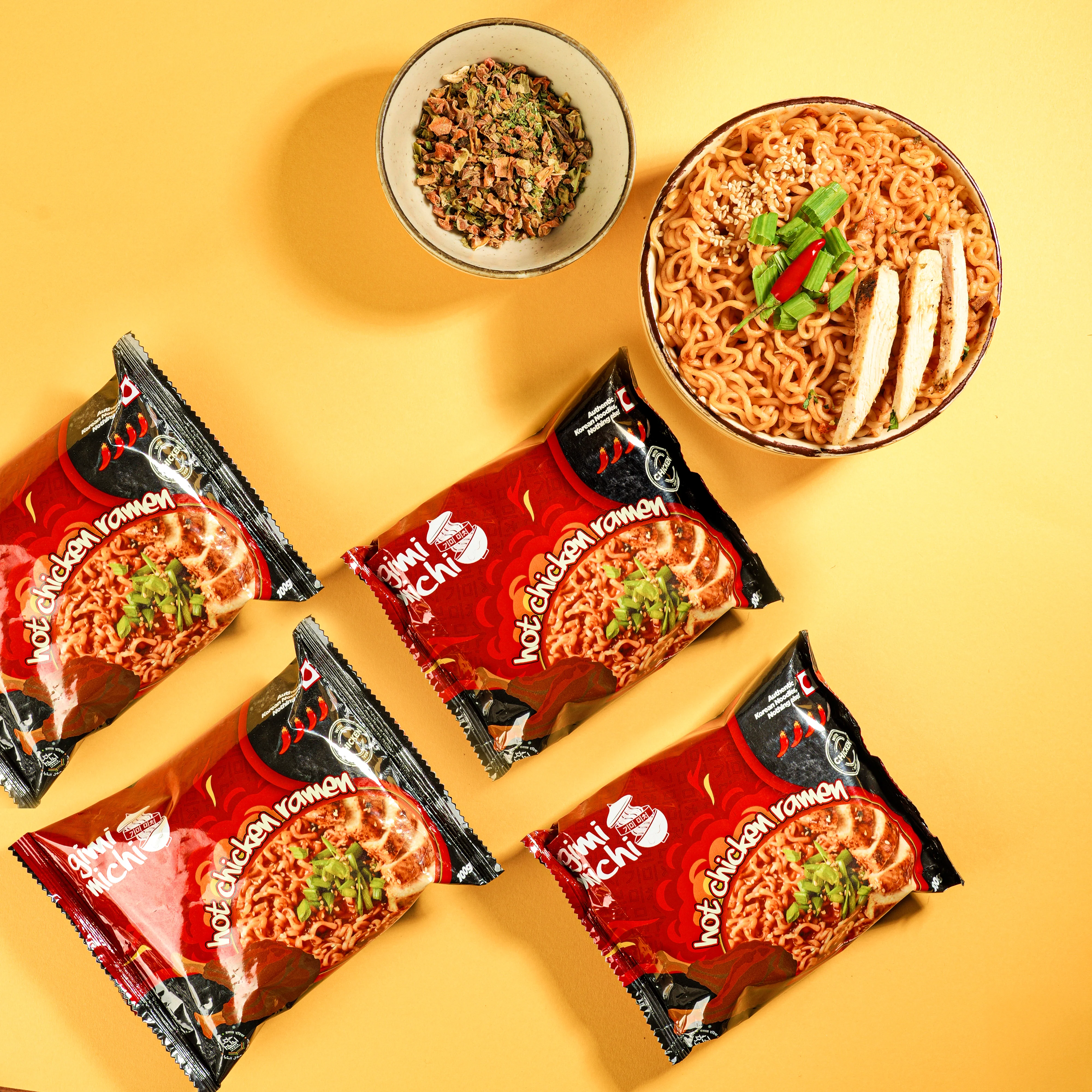 Gimi Michi Hot Chicken Ramen - Pack of 4 x 100 grams - Image 3