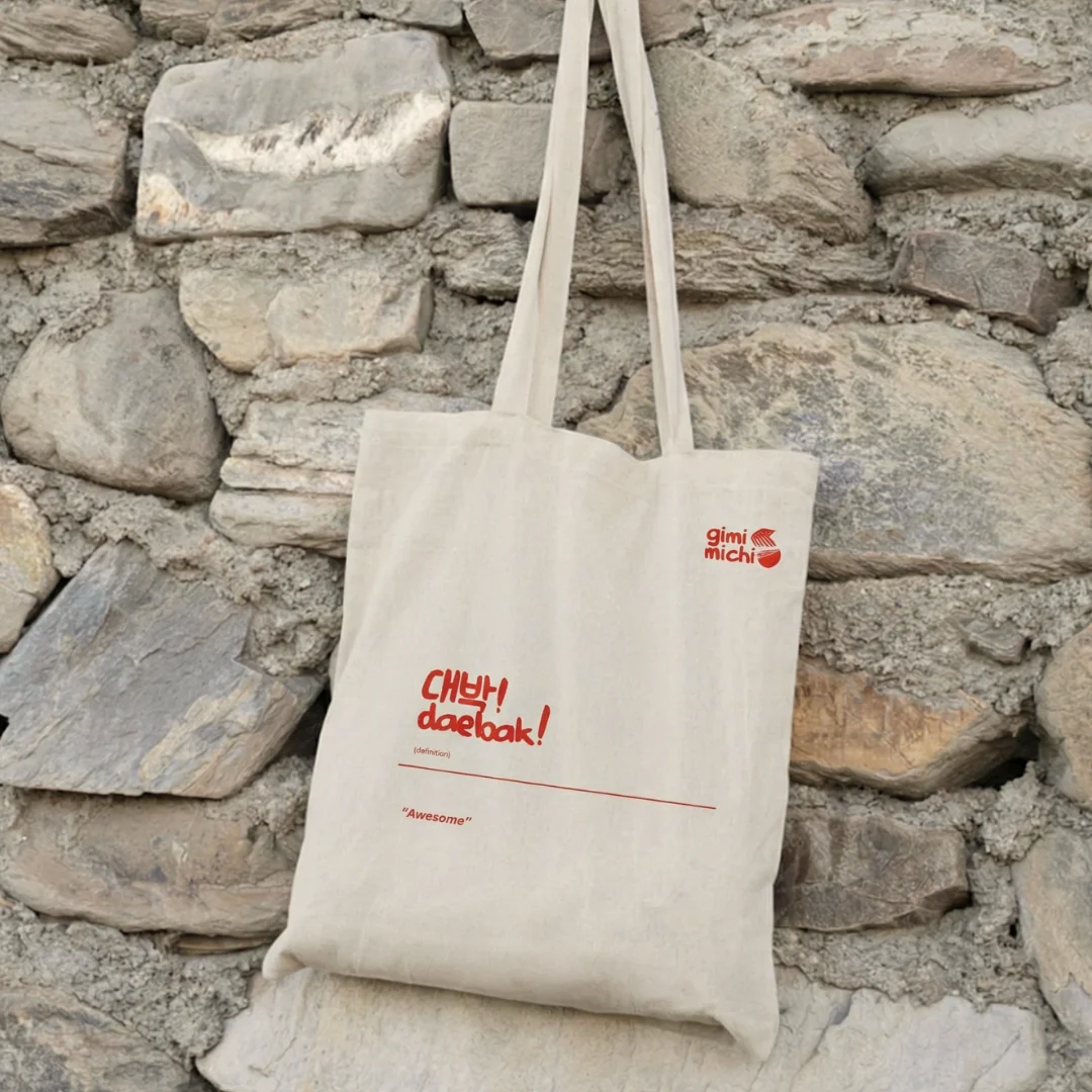 Printed " daebak " Tote Bag - Image 4